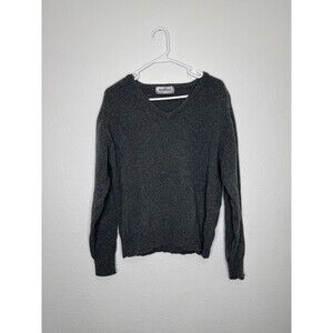 Vintage Antartex Mens L Earthy Academia Pure Lambswool V Neck Sweater *See Pics*